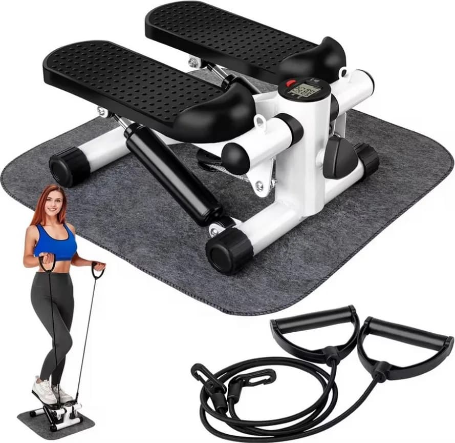 Mini Stepper with Resistance Bands + Equipment Mat