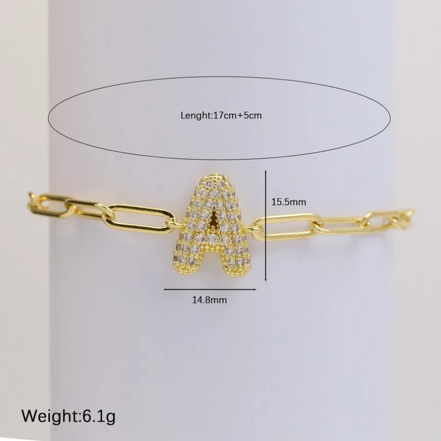 Crystal Initial Gold Bracelet