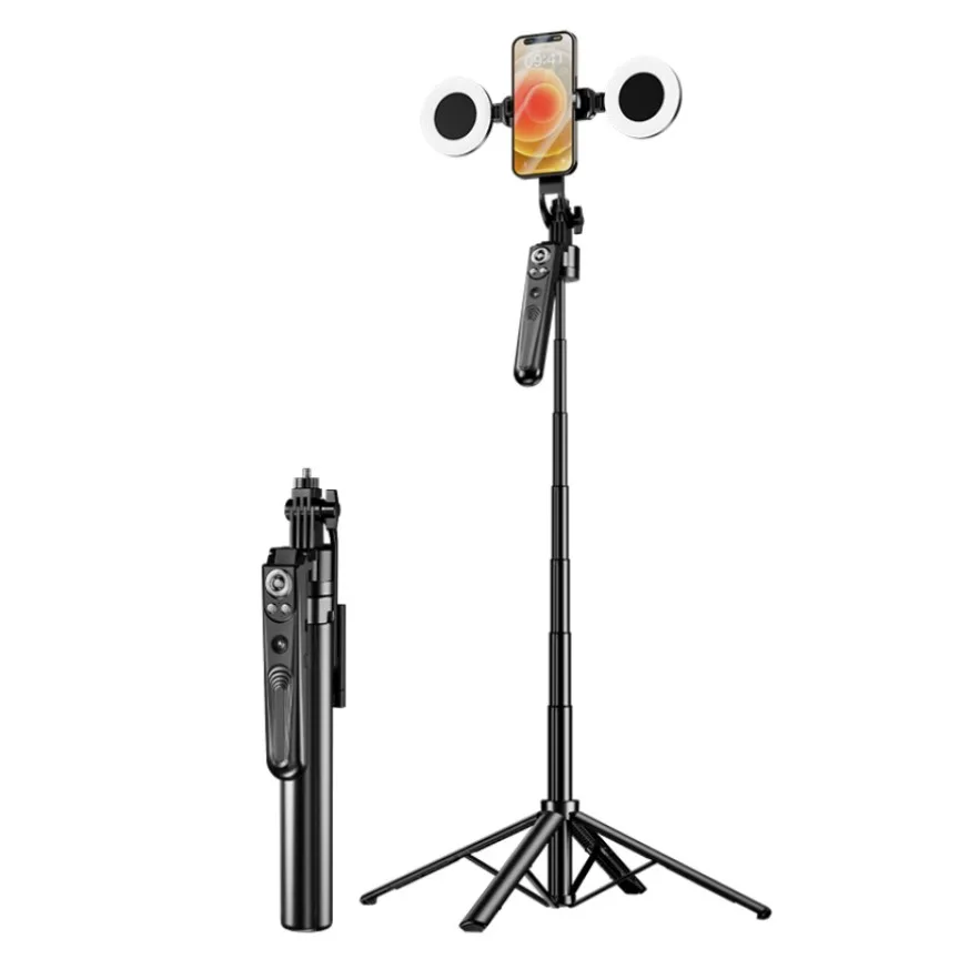 Selfie Tripod R29 With Dual Ring Lights