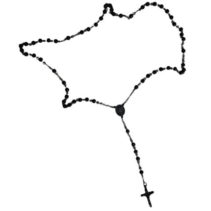Classic Black Bead Rosary with Crucifix