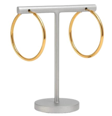 Gold Round Hoop Earrings Large