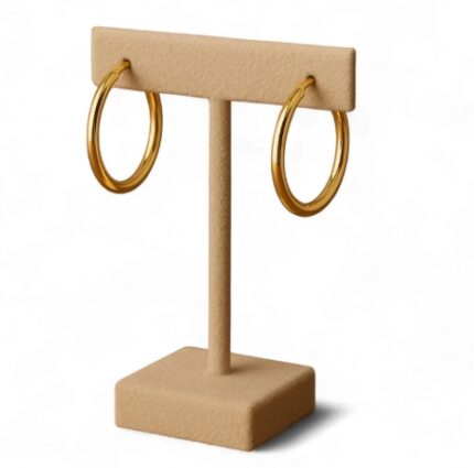 Gold Round Hoop Earrings Medium