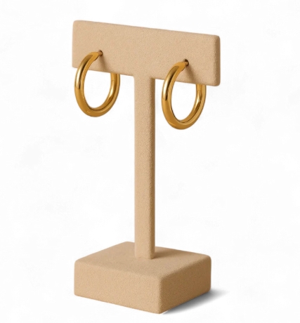 Gold Round Hoop Earrings Small