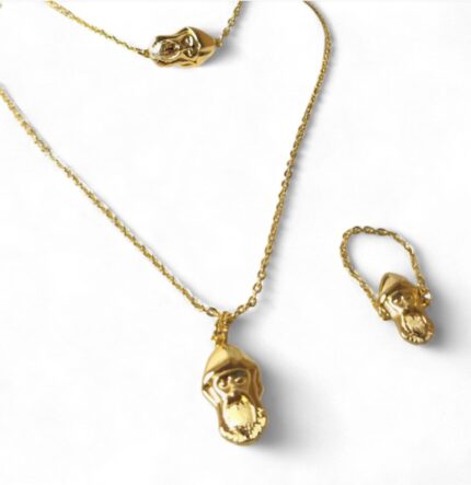 Saint Charbel Golden Religious Jewelry Set